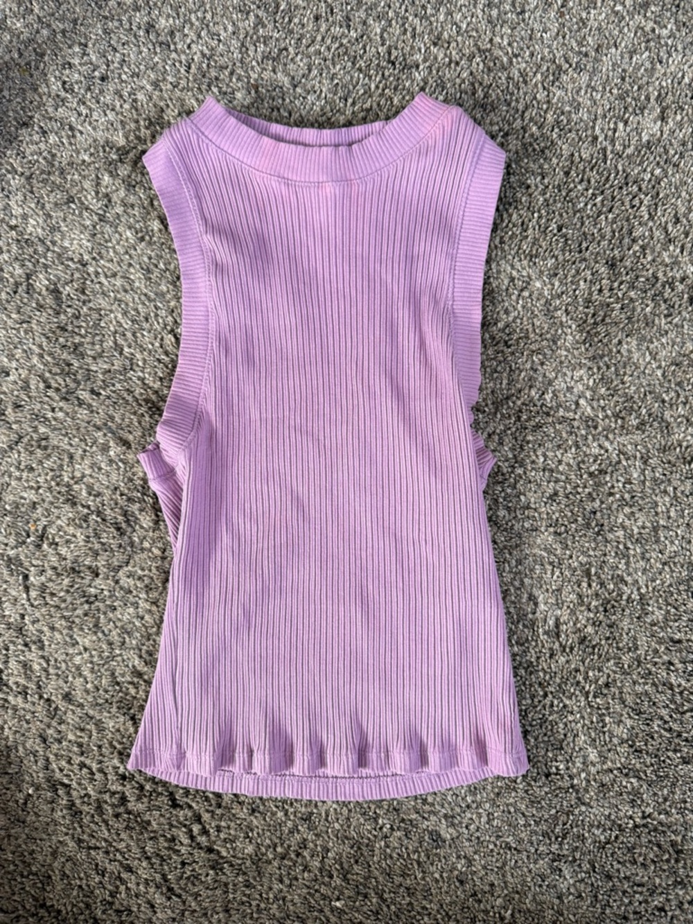 Zara Pastel Lilac Ribbed Tank Top